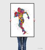 Rugby Player Girl Watercolor Print Gift Female Woman Girls Rugby Player Bedroom Decor Sports Poster Wall Art Wall Decor Sport Wall Art-1726