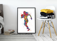 Rugby Player Girl Watercolor Print Gift Female Woman Girls Rugby Player Bedroom Decor Sports Poster Wall Art Wall Decor Sport Wall Art-1726