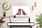 Shih Tzu and Cat Watercolor Print Pet Gift Pet Dog Love Friend Dog Friendship Veterinary Housewarming Gift Pet Wall Art Doglover Gift-1849