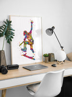 Skateboarder Watercolor Print Skateboard Street Sport Art Wall Art Wall Decor Girls or Boys Room Home Decor Nursery Skateboarding-1693