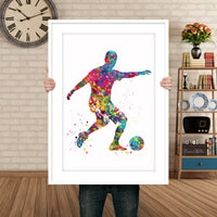 Soccer Player Set of 3 Watercolor Print Soccer Football Man Boy Sports Fan Gift Nursery Dorm Room Sport Poster Gift Wall Art Wall Decor-1880