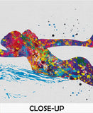 Swimmer Girl Watercolor Print Female Swimmer Art Gift Housewarming Swimming Wall Decor Girl's Room Decor Nursery Sport Winner Wall Art-568