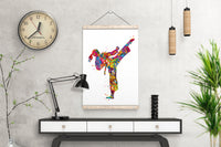 Taekwondo Female Watercolor Print Girl Taekwondo Gift Taekwondo Art Tae Kwon Do Wall Decor Girl Martial Girl Karate Mom Sport Wall Art-1859