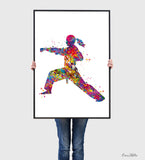 Taekwondo Female Watercolor Print Girl Taekwondo Gift Taekwondo Art Tae Kwon Do Wall Decor Girl Martial Girl Karate Mom Sport Wall Art-1860