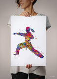 Taekwondo Female Watercolor Print Girl Taekwondo Gift Taekwondo Art Tae Kwon Do Wall Decor Girl Martial Girl Karate Mom Sport Wall Art-1860