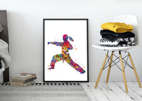 Taekwondo Female Watercolor Print Girl Taekwondo Gift Taekwondo Art Tae Kwon Do Wall Decor Girl Martial Girl Karate Mom Sport Wall Art-1860