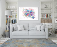 T-Cells Watercolor Print Immune Cells Medical Art Science Histology T Cell Attacking Cancer Art Oncology immunology Clinic Office Chemo-1807