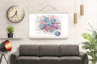 T-Cells Watercolor Print Immune Cells Medical Art Science Histology T Cell Attacking Cancer Art Oncology immunology Clinic Office Chemo-1807