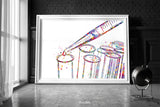 Test Tubes and Pipette Watercolor Print Chemistry Phlebotomist Medical Art Laboratory Sicence Art CANVAS Doctor Office Clinic Wall Art-1765