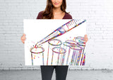 Test Tubes and Pipette Watercolor Print Chemistry Phlebotomist Medical Art Laboratory Sicence Art CANVAS Doctor Office Clinic Wall Art-1765