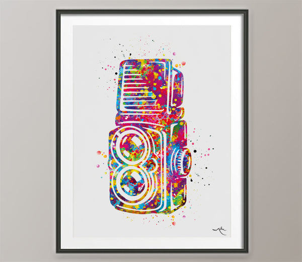Twin Lens Photo Camera Watercolor Print Photographer Wall Art Decor Art Home Decor Wall Hanging Retro Camera Art Photography Art Decor-129