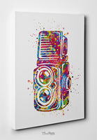 Twin Lens Photo Camera Watercolor Print Photographer Wall Art Decor Art Home Decor Wall Hanging Retro Camera Art Photography Art Decor-129