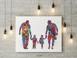 Two Dads Watercolor Print Same Sex Gay Adoption LGBT Family Love Wins Wedding Gift Wall Art Love is Love Gift Art Home Decor Mr and Mr-1813