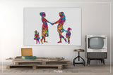 Two Moms and Two daughters Watercolor Print Same Sex New Moms LGBT Family Love Wins Wedding Gift Wall Art Gay Lesbian Gift Mrs and Mrs-127