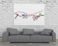 The Creation of Adam Watercolor Art Print Renaissance Decor Michelangelo Wall Art Hand Poster Housewarming Gift Modern Wall Hanging-1889