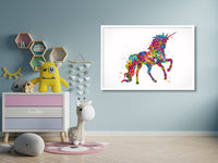 Unicorn Watercolor Print Wall Decor Nursery Decor Girls Room Decor For Girls Rainbow Horse Kids Room Birthday Gift Fantasy Art Wall Art-476