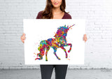 Unicorn Watercolor Print Wall Decor Nursery Decor Girls Room Decor For Girls Rainbow Horse Kids Room Birthday Gift Fantasy Art Wall Art-476