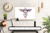 Veterinary Caduceus Watercolor Print Equestrian Gift Clinic Wall Art Horse Veterinarian Office Vet Clinic Decor Animal Hospital Decor-1843