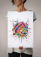 Volleyball Ball Watercolor Print Female Volleyball Woman Gift Wall Decor Volleyball Player Boy Sports Poster Ladies Art Sport Wall Art-1768