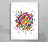 Volleyball Ball Watercolor Print Female Volleyball Woman Gift Wall Decor Volleyball Player Boy Sports Poster Ladies Art Sport Wall Art-1768