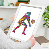 Volleyball Girl Watercolor Print Female Volleyball Woman Gift Wall Decor Volleyball Player Like a Girl Ladies Sports Art Sport Wall Art-1769