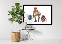 Man Weight Lifter Watercolor Print Male Boy Weightlifter Gift Art Wall Decor Gym Fitness Power Lifter Strong Dad Gift Sport Wall Art-1704