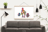 Man Weight Lifter Watercolor Print Male Boy Weightlifter Gift Art Wall Decor Gym Fitness Power Lifter Strong Dad Gift Sport Wall Art-1704