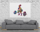 Woman Weight Lifter Watercolor Print Female Weightlifter Gift Art Wall Decor Gym Fitness Like a Girl Ladies Sports Art Sport Wall Art-1809