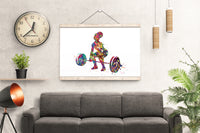 Woman Weight Lifter Watercolor Print Female Weightlifter Gift Art Wall Decor Gym Fitness Like a Girl Ladies Sports Art Sport Wall Art-1809