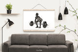 Man Weight Lifter Watercolor Print Male Boy Weightlifter Gift Art Wall Decor Gym Fitness Power Lifter Strong Dad Gift Sport Wall Art-1705 B+W