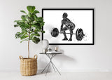 Man Weight Lifter Watercolor Print Male Boy Weightlifter Gift Art Wall Decor Gym Fitness Power Lifter Strong Dad Gift Sport Wall Art-1705 B+W