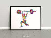 Man Weight Lifter Watercolor Print Male Boy Weightlifter Gift Art Wall Decor Gym Fitness Power Lifter Strong Dad Gift Sport Wall Art-1703