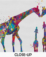 Giraffe Family Watercolor Print For Kids Nursery Decor New Family Baby Shower Wall Art Wall Decor For Kids Christmas Housewarming Gift-1434 - CocoMilla