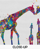 Giraffe Family Watercolor Print For Kids Nursery Decor New Family Baby Shower Wall Art Wall Decor For Kids Christmas Housewarming Gift-1434 - CocoMilla