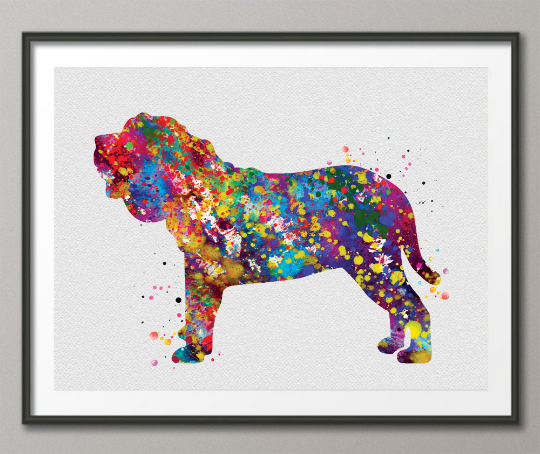 Neapolitan Mastiff Watercolor Print Dog Art Custom Dog Portrait Pet Dog Love Animal Dog Painting Doglover Gift Personelize Decor Poster-1483 - CocoMilla