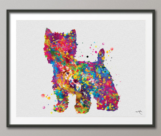 Westie Dog Watercolor Print West Highland Terrier Gift Pet Dog Love Puppy Friend Doglover Gift Dogart Poster Dog Art Terrier Art Poster-622 - CocoMilla