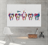 Endodontic Therapy Watercolor Print Root Canal Treatment Tooth Dental Clinic Decor Art Dentistry Office Medical Graduaiton Dentist Gift-1424 - CocoMilla