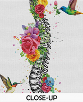 Spine Flowers and Birds Watercolor Print Spine Anatomy Medical Art Chiropractor Neurology Neurologist Physical Therapy Clinic Office-1359 - CocoMilla