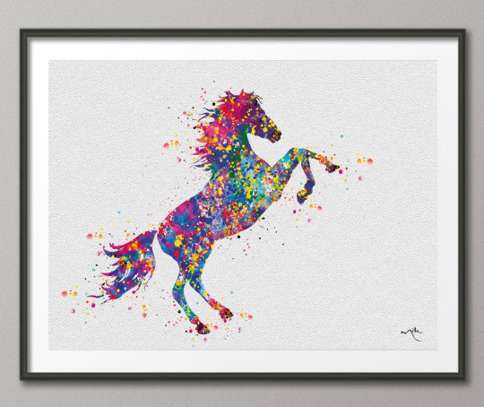 Horse Watercolor Print Horse Love Horse Lover Gift Giclee Wall Decor Farm Animal Wal Art Home Decor Horses Poster Horse Art Wall Hanging-512 - CocoMilla