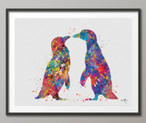 Penguin Watercolor Print, Wedding Gift, Animal Print, Nursery Decor, Wall Art, Animal Wall Decor, Animal Decor, Wall Hanging, Penguins-402 - CocoMilla