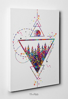 Triangle Forest Watercolor Print Housewarming Gift Wall Art Canvas Abstract Geometric Decor Minimalist Scandinavian Nordic Wall Art-657 - CocoMilla