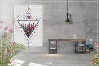 Triangle Forest Watercolor Print Housewarming Gift Wall Art Canvas Abstract Geometric Decor Minimalist Scandinavian Nordic Wall Art-657 - CocoMilla