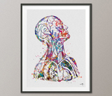 Human Anatomy Watercolor Print Cardiology Decor Medical Art Print Head and Neck Medical Office Clinic Decor Doctor Medical Student Gift-970 - CocoMilla