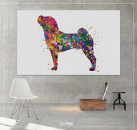 Shar Pei Watercolor Dog Print Pet Gift Pet Dog Love Friend Dog Sharpei Dog Art Animal Art Print Dog Wall Art Doglover Gift Dog Print-643 - CocoMilla