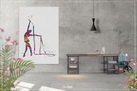 Rhythmic Gymnastics Watercolor Print Sports Art Teen Room Decor Nursery Art Sports Gift Gymnastics Gift Girls Bedroom Decor for Kids-1298 - CocoMilla