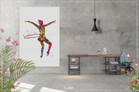 Rhythmic Gymnastics with Hoop Watercolor Print Sports Art Teen Room Decor Nursery Art Sports Gift Girls Dancer Decor Wall Art for Kids-1304 - CocoMilla