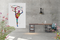 Rhythmic Gymnastics Watercolor Print Teen Room Decor Nursery Art Sports Decor Gymnastics Gift Girls Bedroom Decor Sports Art for Kids-1295 - CocoMilla
