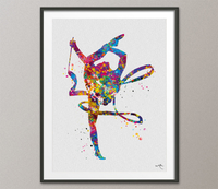 Rhythmic Gymnastics Watercolor Print Teen Room Decor Nursery Art Sports Gift Gymnastics Gift Girls Bedroom Decor Sports Art for Kids-1296 - CocoMilla