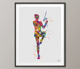 Rhythmic Gymnastics with Gymnast Clubs Watercolor Print Sports Art Teen Room Nursery Art Sports Gift Girls Dancer Wall Art for Kids-1305 - CocoMilla