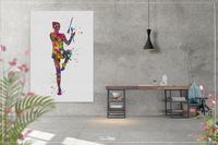 Rhythmic Gymnastics with Gymnast Clubs Watercolor Print Sports Art Teen Room Nursery Art Sports Gift Girls Dancer Wall Art for Kids-1305 - CocoMilla